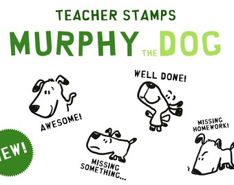 Stamp Murphy ** Set of 4 ** Teacher School GERMAN VERSION