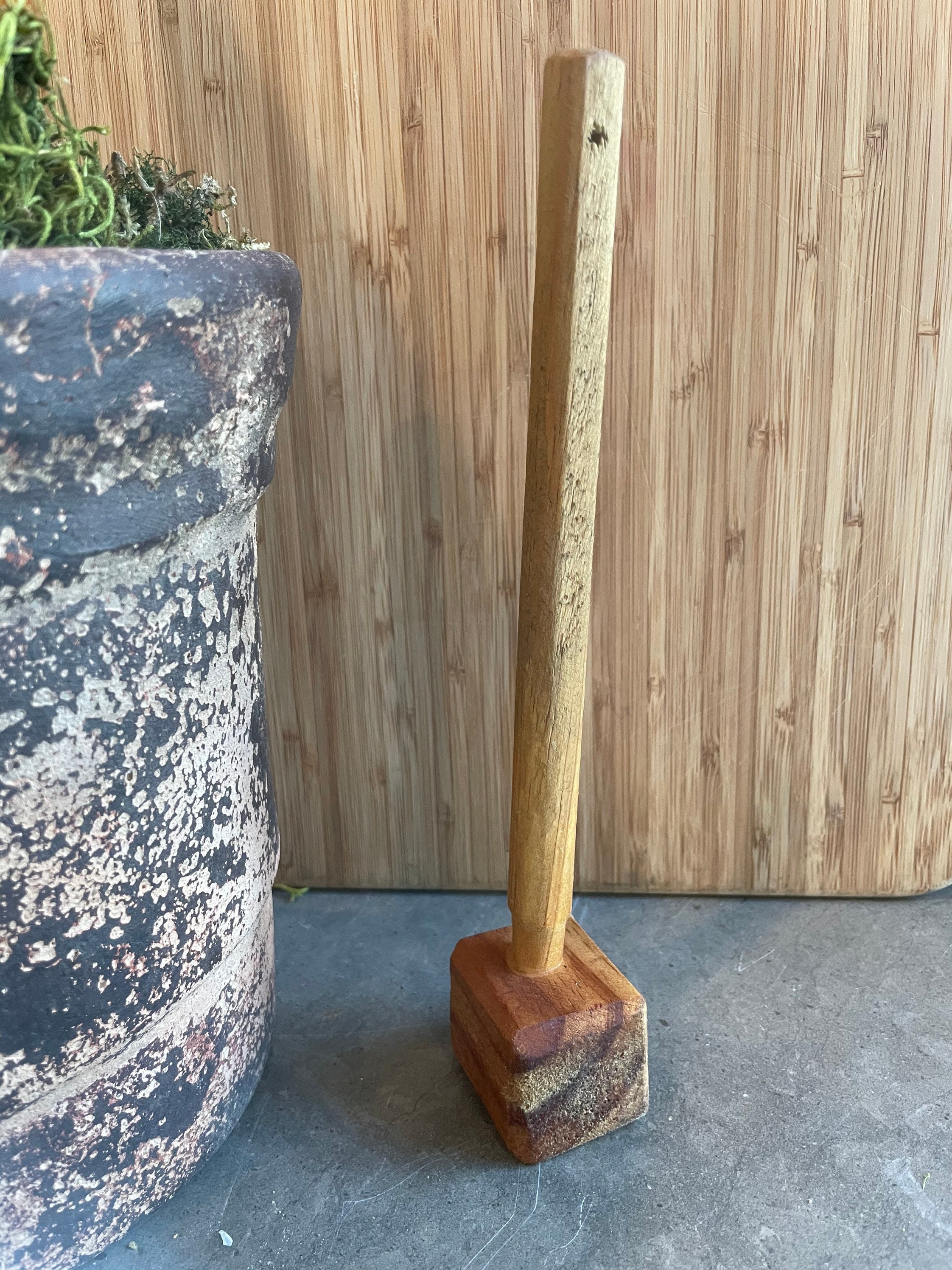 Primitive Hand Carved Rectangle Wooden Kitchen Mallet Etsy
