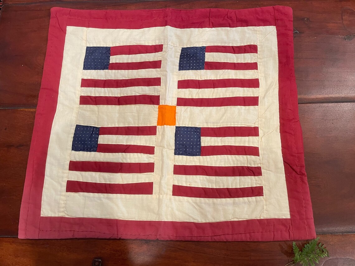 Vintage Cotton Americana Pillow Sham/Cover Sale 25 off Etsy