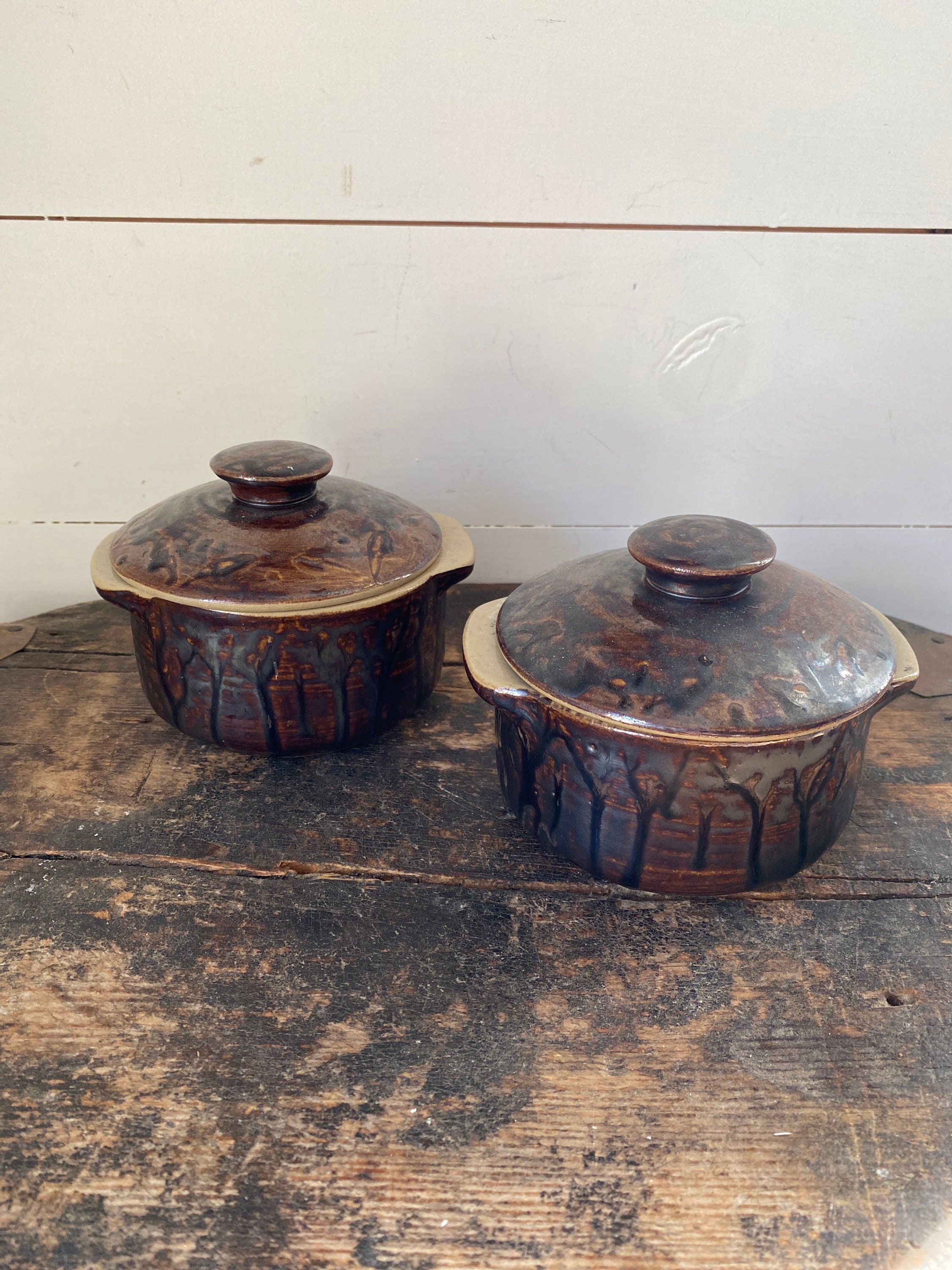 Pair of T.G Green Church Gresley Pottery casserole dishes Etsy