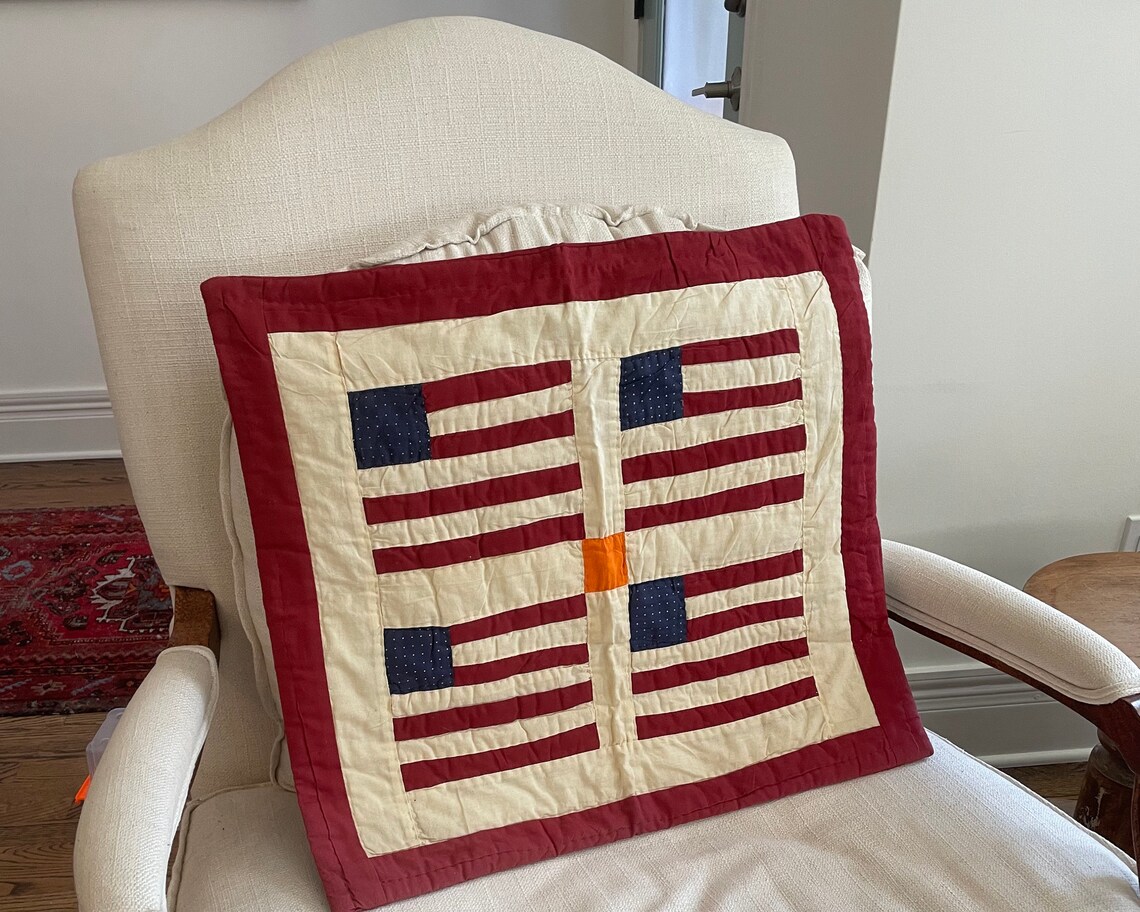 Vintage Cotton Americana Pillow Sham/Cover Sale 25 off Etsy