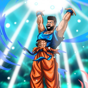 ドラゴンボールのポートレート - 父の日のプレゼント - 彼氏への記念日のプレゼント - カスタムポートレート - 彼へのアニメのプレゼント - 家族のポートレート - お父さんへのプレゼント