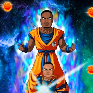 ドラゴンボールZカスタムポートレート - 彼への父の日ギフト - 彼氏への記念日ギフト - 悟空 - Dbzカスタムアニメポートレート - お父さんへのギフト
