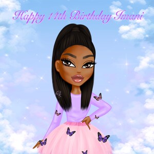Doll Cartoon Portrait Logo -Personalized doll portrait -Custom logo -Gift for girlfriend -Birthday gift for girls -Style Logo -Beauty Logo
