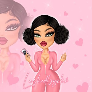 Custom Logo -Doll Cartoon Portrait Logo -Y2k logo -Custom Business Logo -Personalized Doll Portrait -Beauty logo -Beauty Logo -Cartoon Logo