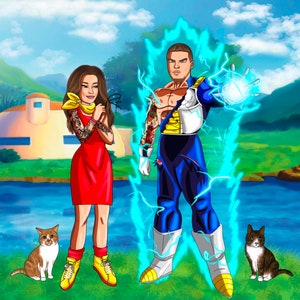 ドラゴンボールZカスタムポートレート - 彼への父の日ギフト - カップルへの記念日ギフト - ボーイフレンドへの誕生日ギフト - 家族へのギフト - お父さんへのギフト