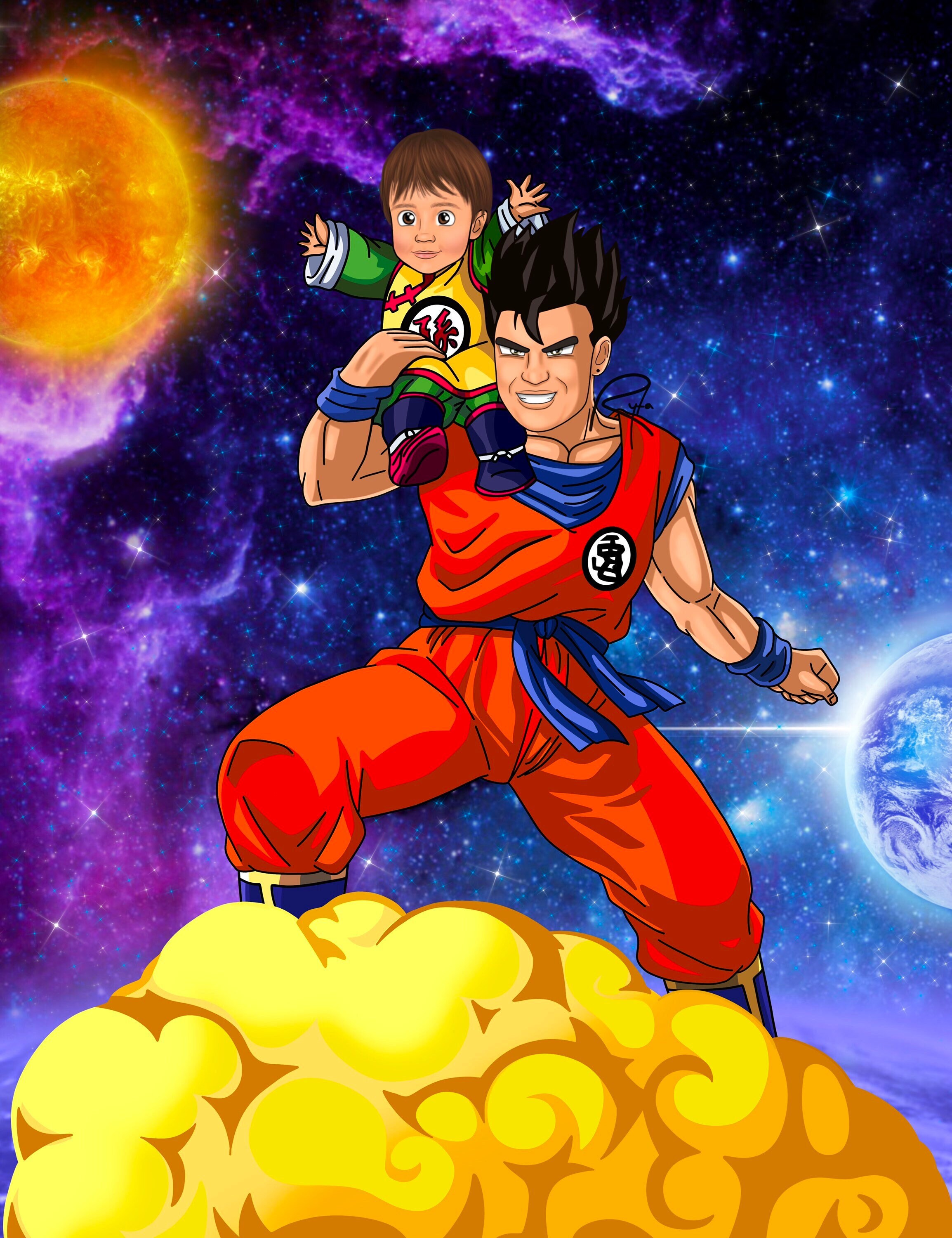 Dragon Ball Z Custom Portrait Valentines Gift Anniversary - Etsy