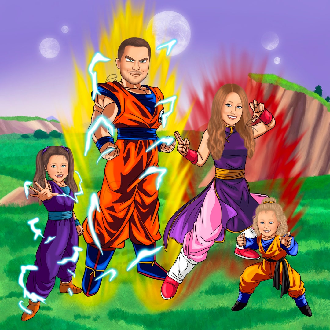 Dragon Ball Z Family Portrait family Gift father's Day Giftanime