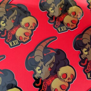 Krampus Christmas, Krampusnacht Monster Girl ~ Glossy Vinyl Sticker image 3