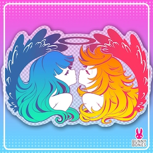 Panty & Stocking with Garterbelt / PSG ~Transparent Glossy Vinyl Sticker ~ {LARGE}