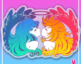 Panty & Stocking with Garterbelt / PSG ~Transparent Glossy Vinyl Sticker ~ {LARGE}