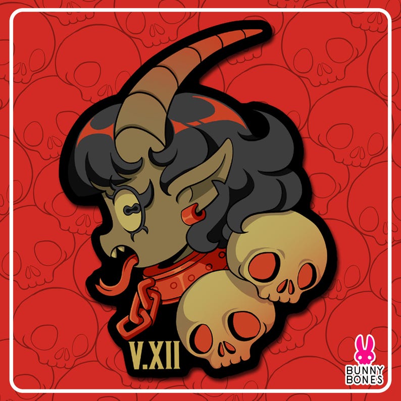 Krampus Christmas, Krampusnacht Monster Girl ~ Glossy Vinyl Sticker image 1