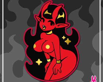 Hot as Hell! Sexy Demon ~ Glossy Mirror Vinyl Sticker