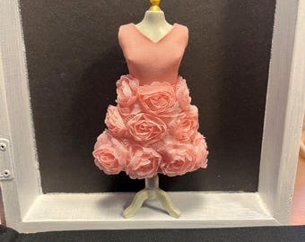 Dressform with flowers dress for dollhouse decorations (1:12)
