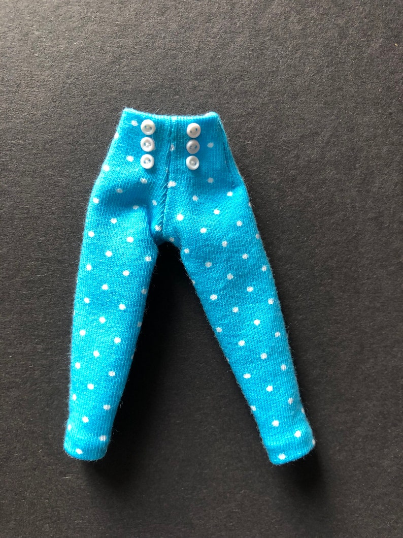 Trousers for Phicen doll 1:12 Blue and white dots