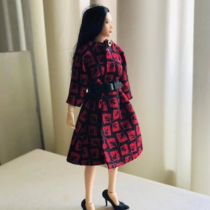 A dress with belt for Phicen doll 1:12