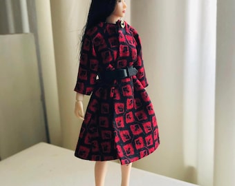 A dress with belt for Phicen doll 1:12