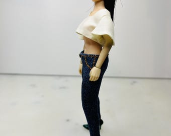 Top and Skinny Jeans for Phicen doll 1:12