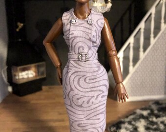 A purple dress for Heidi Ott lady 1/12 scale