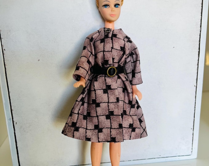 A dress with belt for Dawn Doll (1:12) The doll and shoes are not included