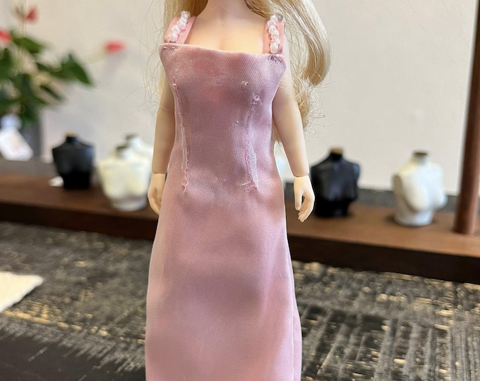 Featured listing image: Hand-Sewn Miniature Evening Gown | 1:12 Phicen & TBLeague