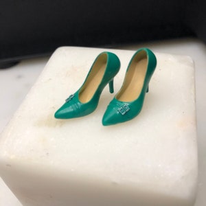 Chaussures à talons hauts pour femmes Heidi Ott ou pour décorations de maison de poupée 1:12 Emerald