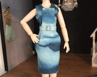 A dress in clouds for Heidi Ott lady 1/12 scale - doll  and shoes are not included -