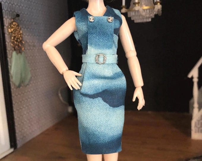 A dress in clouds for Heidi Ott lady 1/12 scale - doll  and shoes are not included -