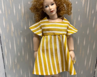 White and Yellow summer dresses for Heidi Ott dolls model FKF01 and FKF02 (1:12) - doll not included -