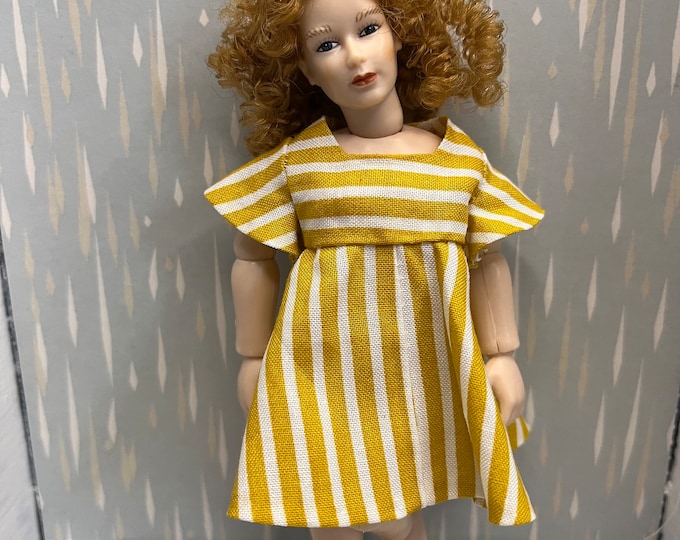 White and Yellow summer dresses for Heidi Ott dolls model FKF01 and FKF02 (1:12) - doll not included -