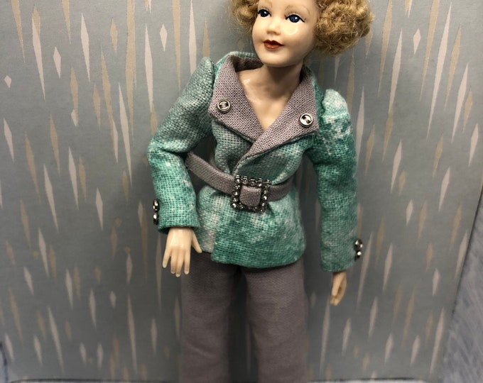Blazer with belt and Trousers for Heidi Ott ladies (1:12) The doll is not included