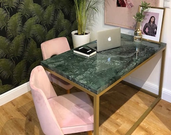 IDURO - custom desk, marble top, quartz top, full personalization, choice of desk size and height, choice of finishing, Silestone