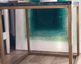 Coffee table Qube, made to order, Green marble, Hand-Made, marble worktop, living room table, marble bench | Fashion-Home