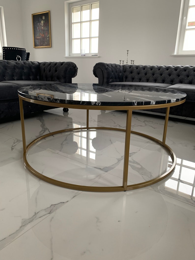 OZZY custom table, table top, marble, quartz, full personalization, selection of coffee table diameter and height, Silestone, round table image 3