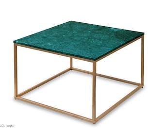 Mesa de centro hecha a medida, CUADRADA, mármol verde, hecho a mano, encimera de mármol, mesa de centro para sala de estar | Fashion-Home