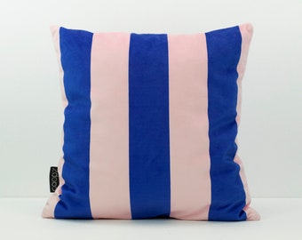 coopz Pillow Cover Velvet Stripe NudeBrown Velvet Nature UV Resistant Handmade Graphic