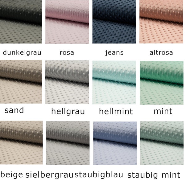 Minky Fleece Stoff Uni verschiedene Farben