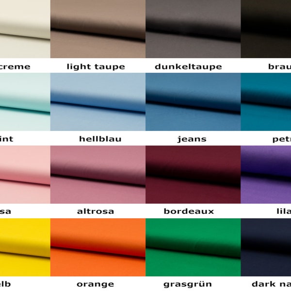 Baumwolle Popeline Uni Verschiedene Farben
