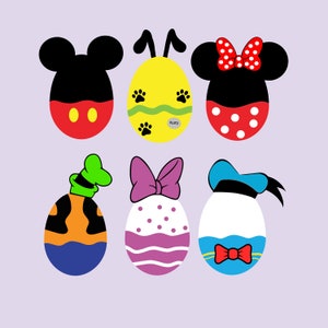 Mickey Mouse & Friends Easter Eggs SVG eps pdf png File | Etsy