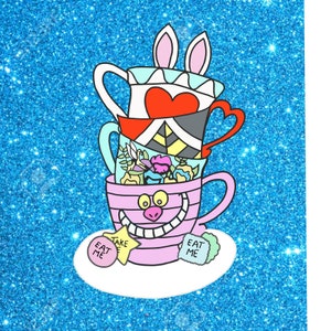 Alice in wonderland teacups| SVG | Silhouette | pdf | png | jpg | Cricut Cut File