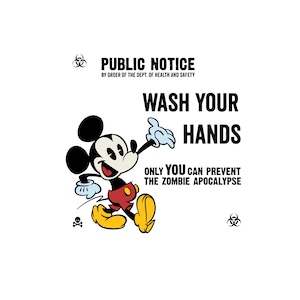 Waschen Sie Ihre Hände | Zombies | Mickey Mouse | SVG | Png | Eps | dxf | Pdf