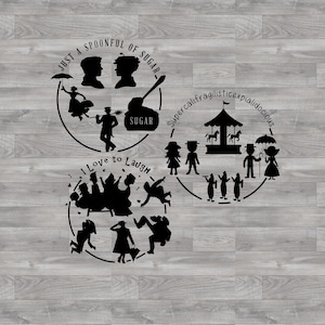 Mary Poppins SVG / Mary Poppins Clipart / Cricut / Cut Files / Silhouet / Decal / Dxf / Vector