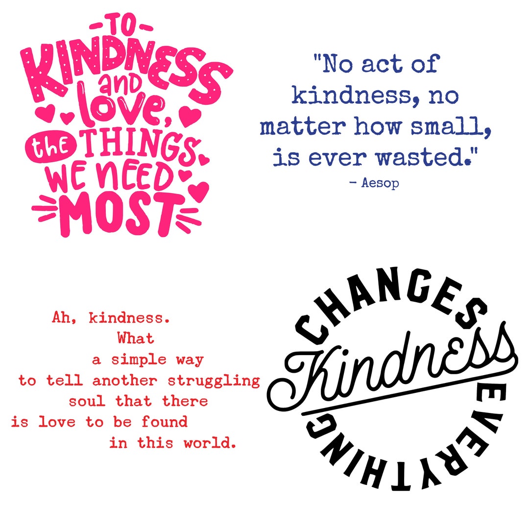 Kindness Digital Cut File Bundle | EPS | SVG | Png - Etsy