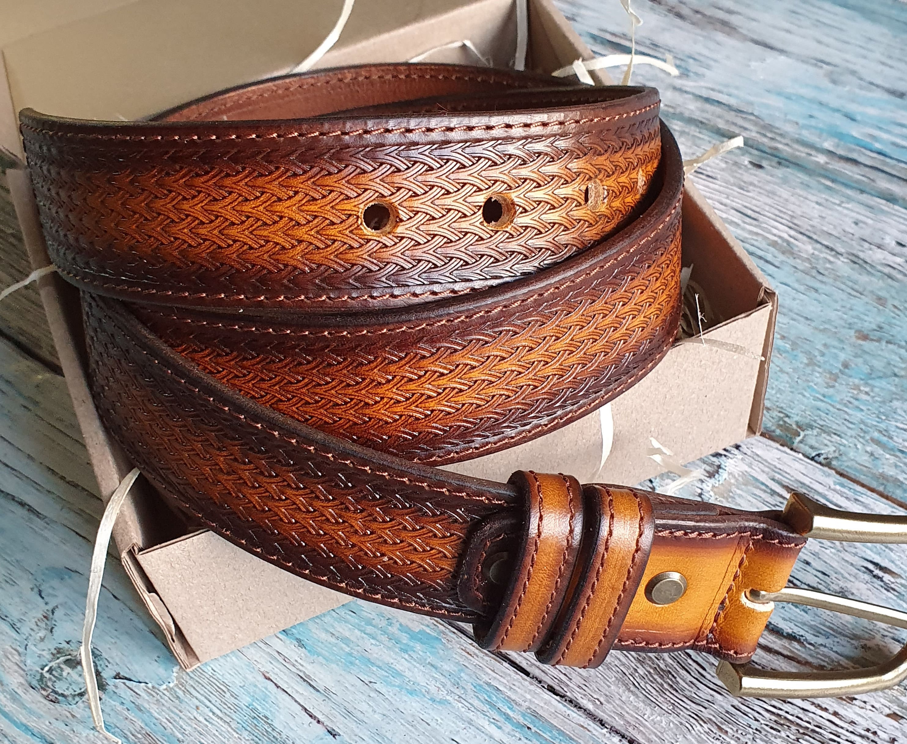 Western leather belt Men's leather belt Personolized Etsy