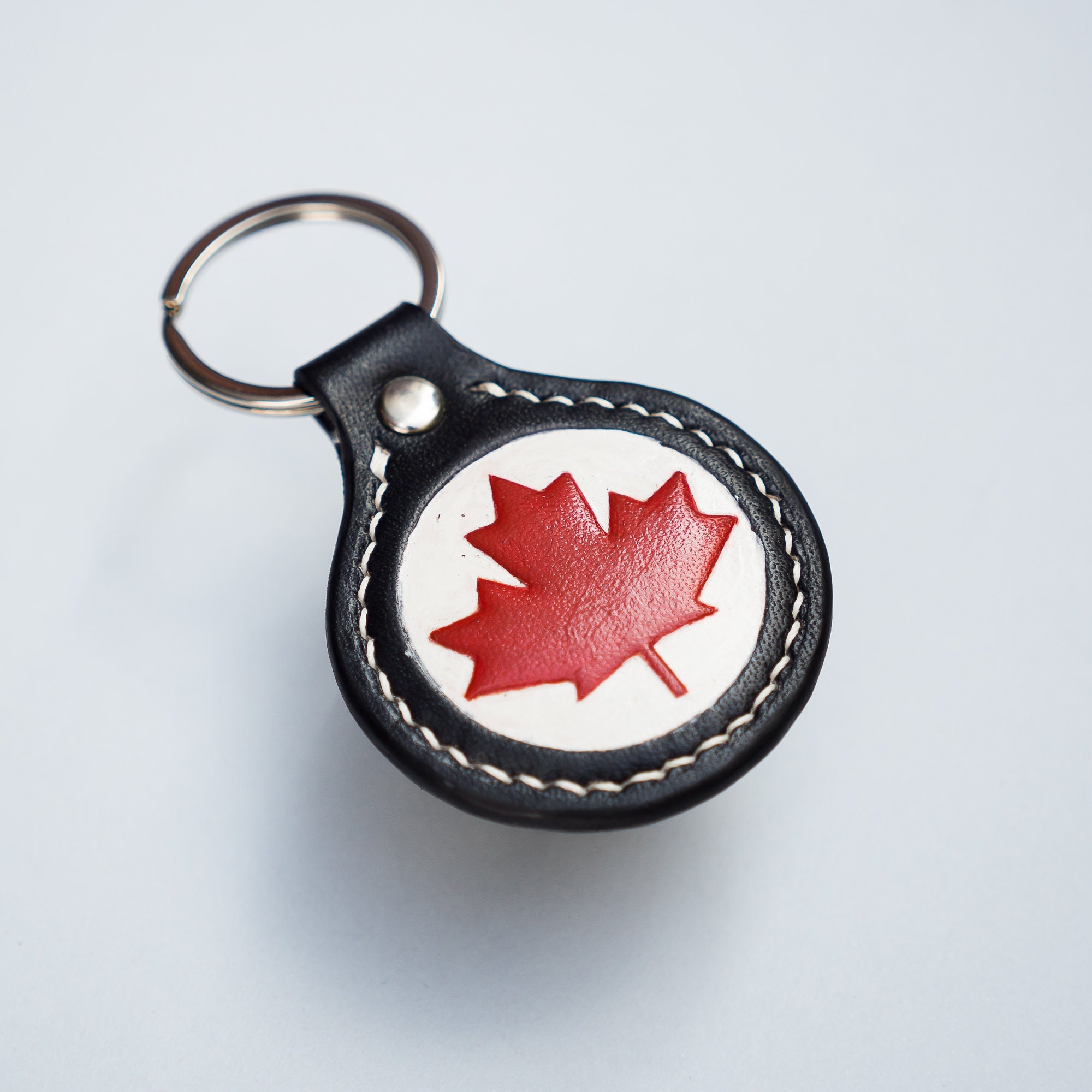 Canada flag keychain Leather keychain for dad Anniversary gift Etsy