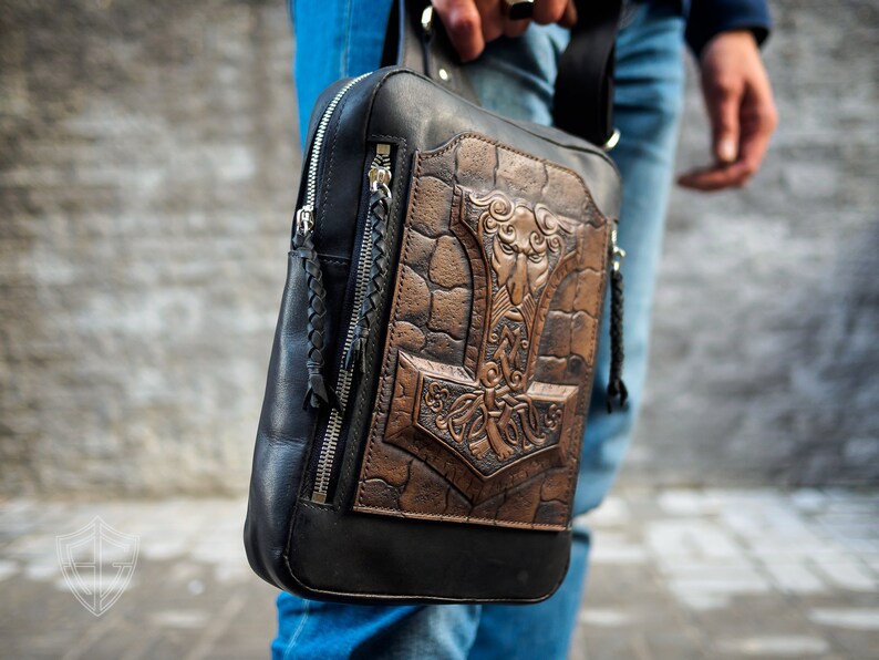 biker leather bag