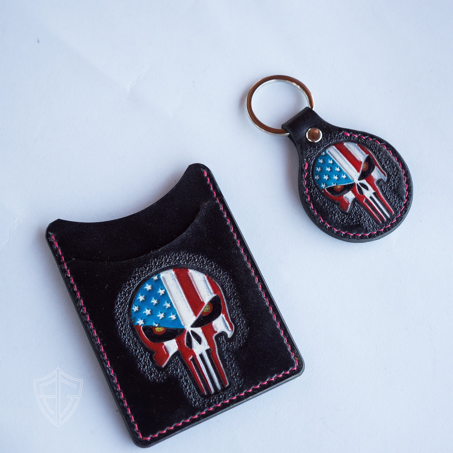 Gift set for men Skull wallet Men's leather wallet Credit Etsy