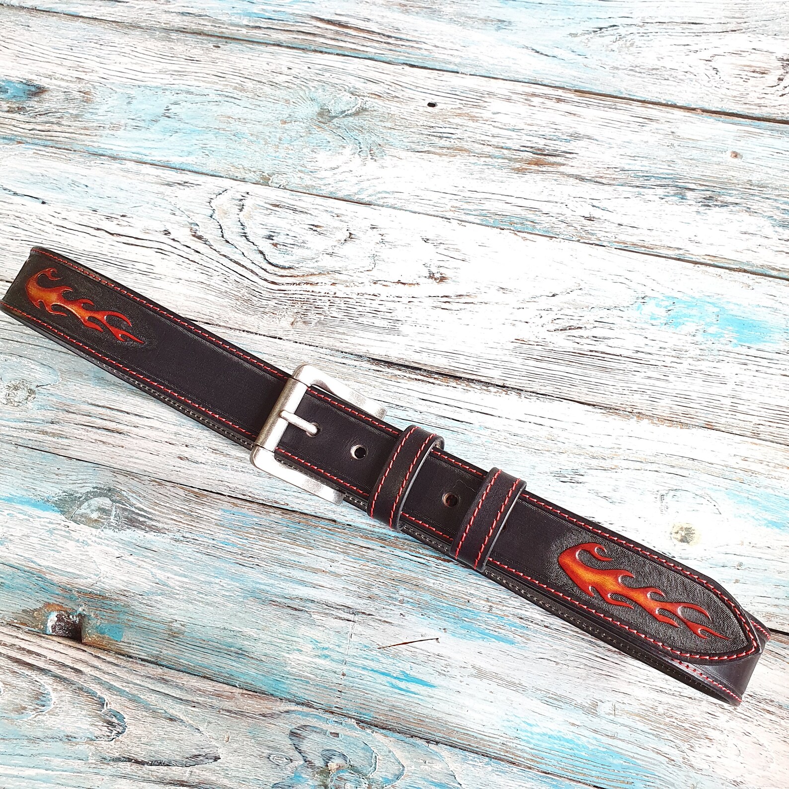 Gifts for firefighter Men's leather belt Firefighter Etsy