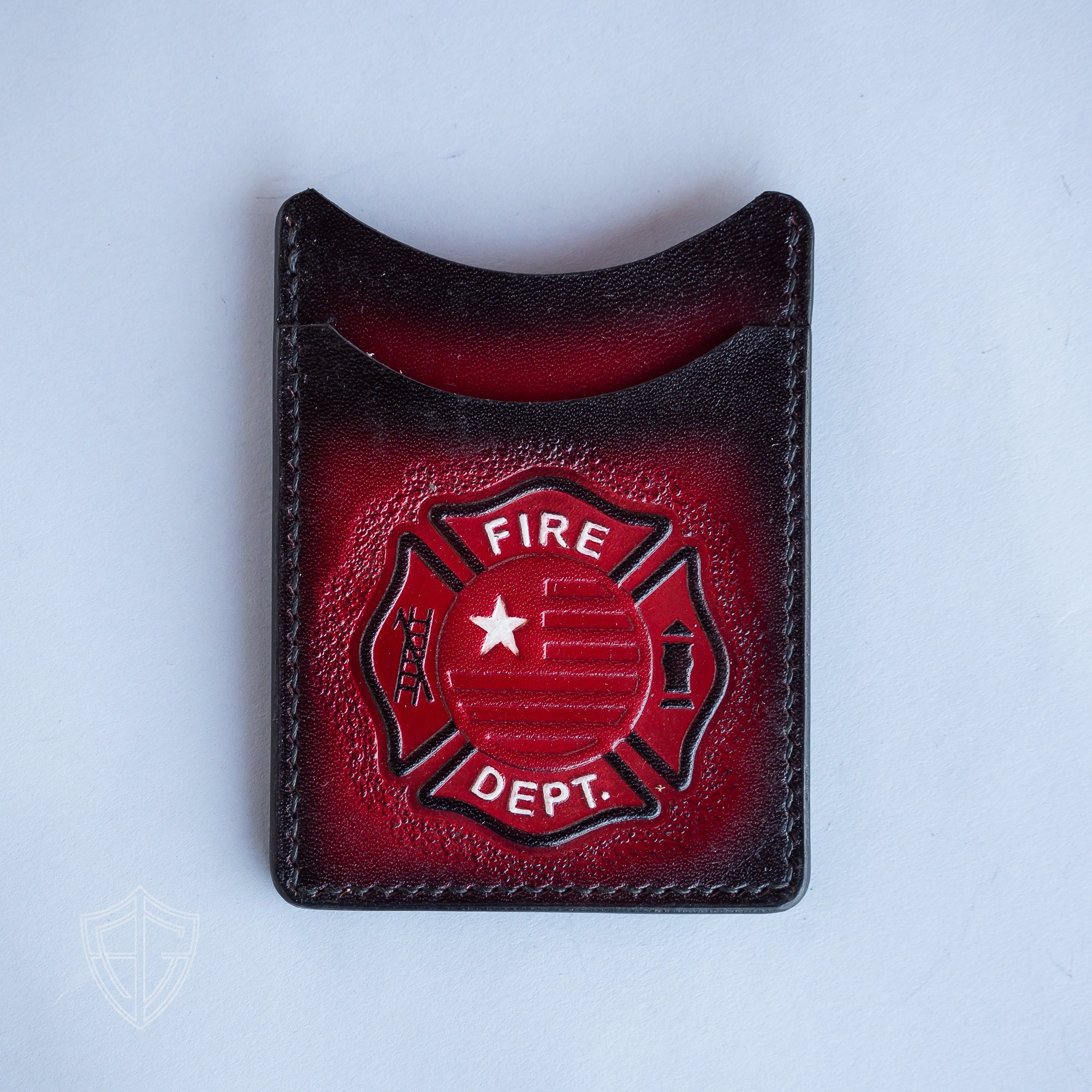 Firefighter gift Leather card holder Credit card holder | Etsy