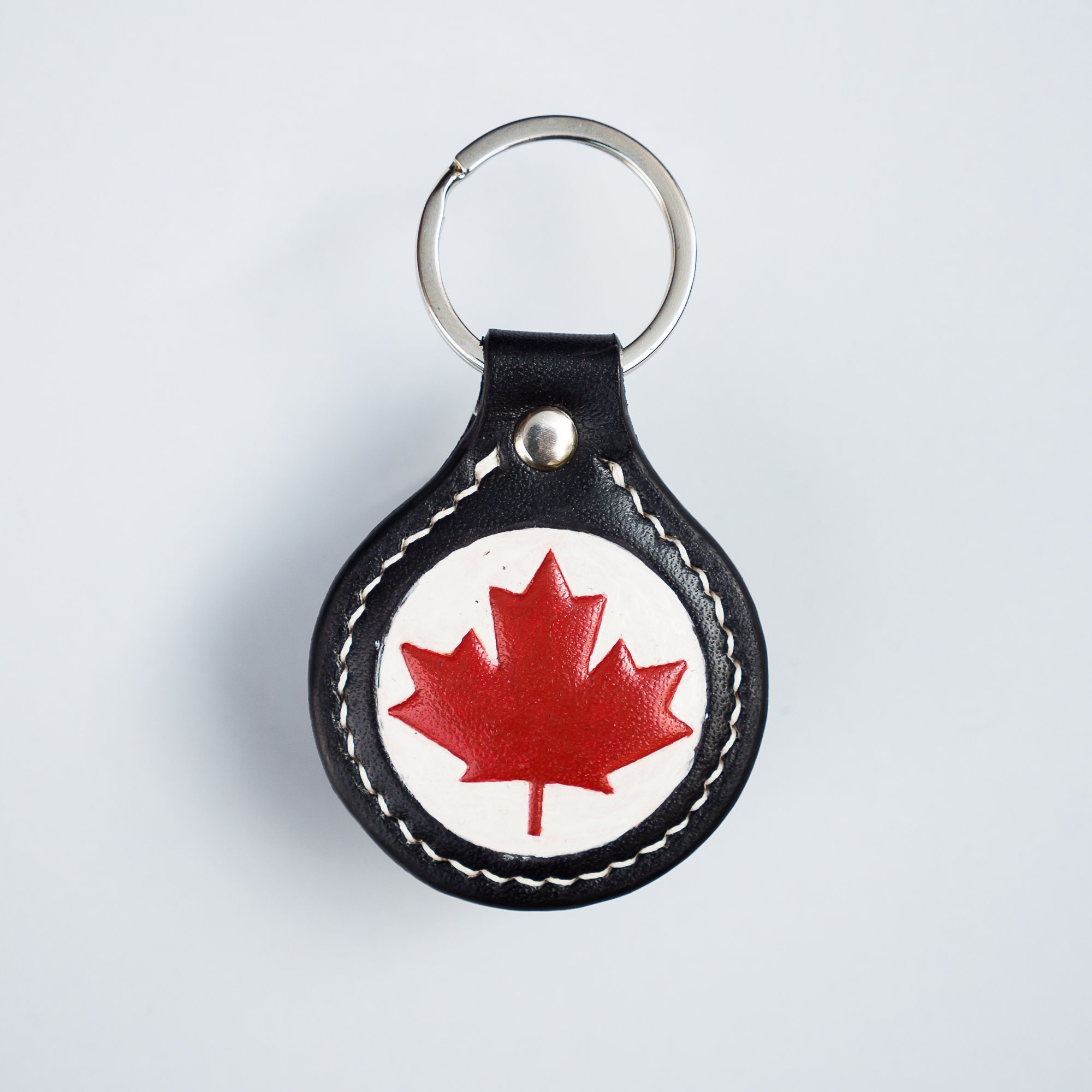 Canada flag keychain Leather keychain for dad Anniversary gift Etsy